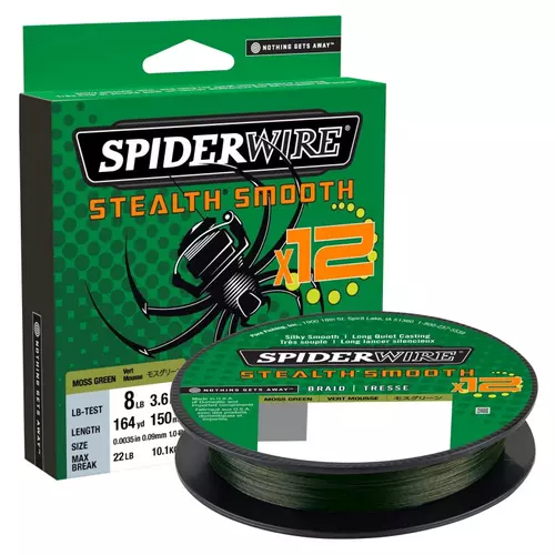 SPIDERWIRE STEALTH SMOOTH 12 BRAID MOSS GREEN 150M 0,13mm 12,7KG