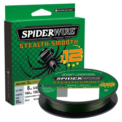 SPIDERWIRE STEALTH SMOOTH 12 BRAID MOSS GREEN 150M 0,15mm 16,5KG